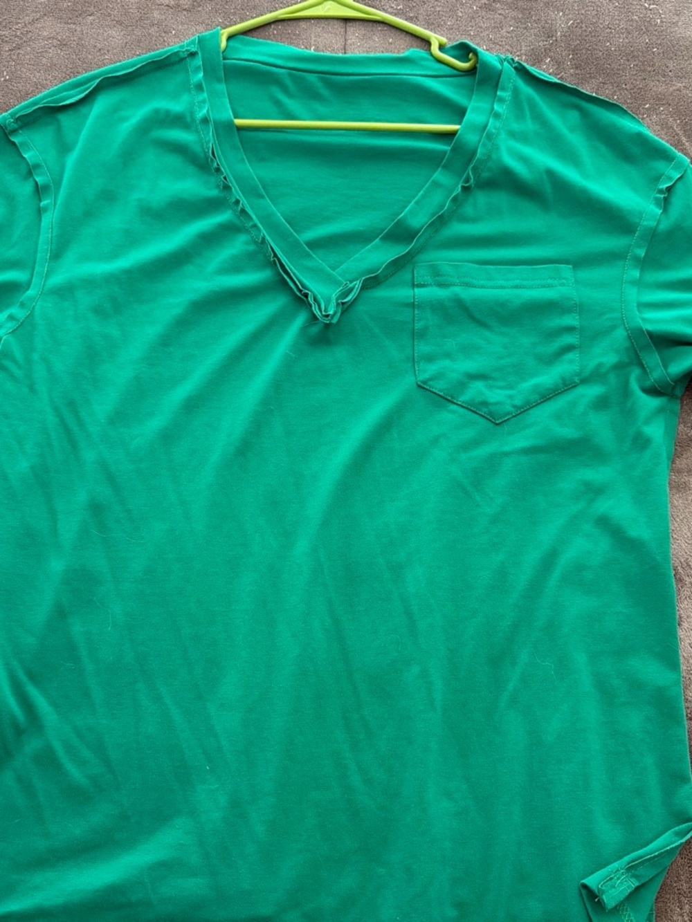 Men's Green V-Neck Pocket Shirt